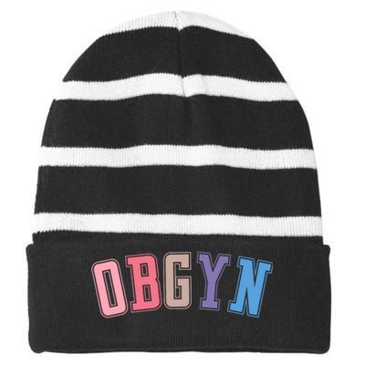 Obgyn Labor And Delivery Nurse Obgyn Squad Rn Nurse Striped Beanie with Solid Band