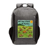 Off Like A Herd Of Turtles! Funny Family Saying Vector Backpack
