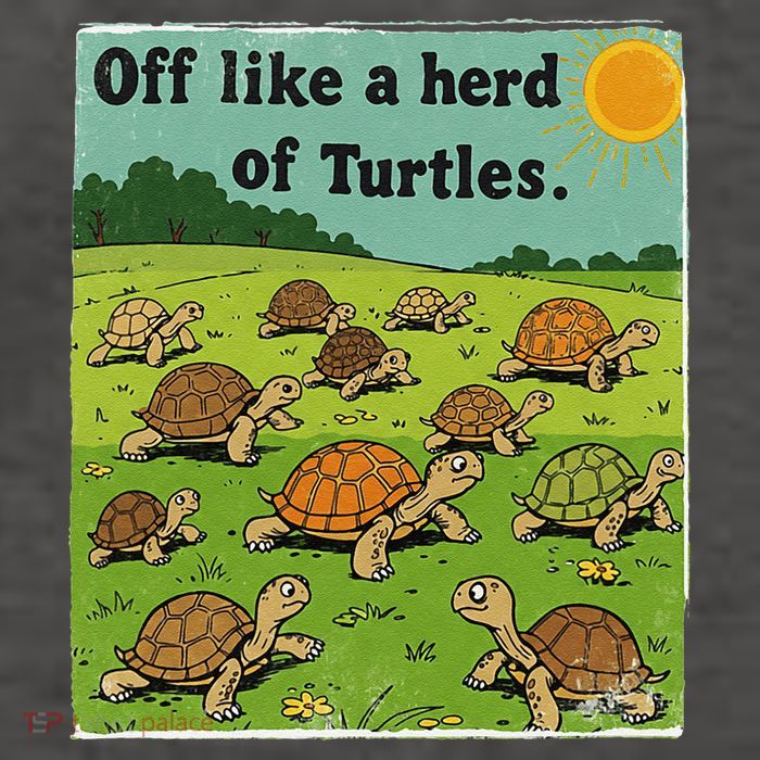 Off Like A Herd Of Turtles! Funny Family Saying Vector Backpack