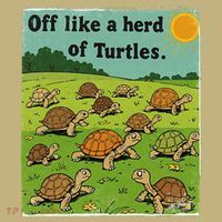 Off Like A Herd Of Turtles! Funny Family Saying Cooling Performance Long Sleeve Crew