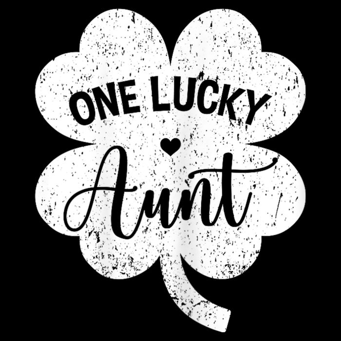 One Lucky Aunt Shamrock Four Leaf Clover St Patricks Day Button