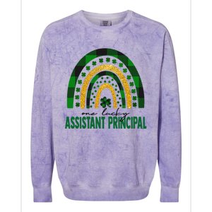 One Lucky Assistant Principal Rainbow St Patricks Day Colorblast Crewneck Sweatshirt