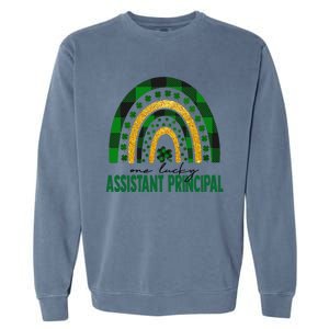 One Lucky Assistant Principal Rainbow St Patricks Day Garment-Dyed Sweatshirt