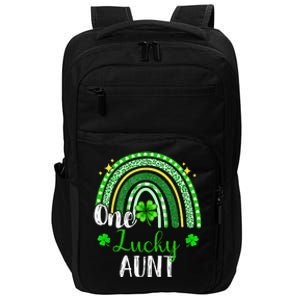 One Lucky Aunt Leopard green Rainbow St Patrick’s Day Impact Tech Backpack