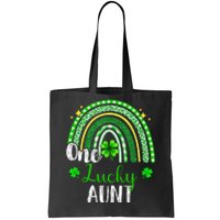 One Lucky Aunt Leopard green Rainbow St Patrick’s Day Tote Bag