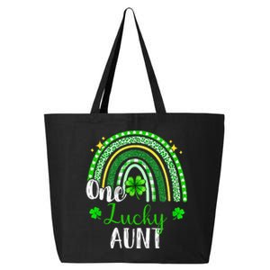 One Lucky Aunt Leopard green Rainbow St Patrick’s Day 25L Jumbo Tote