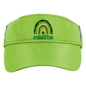 One Lucky Attendance Clerk Rainbow St Patricks Day Gift Adult Drive Performance Visor