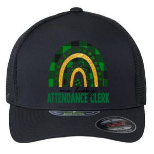 One Lucky Attendance Clerk Rainbow St Patricks Day Gift Flexfit Unipanel Trucker Cap