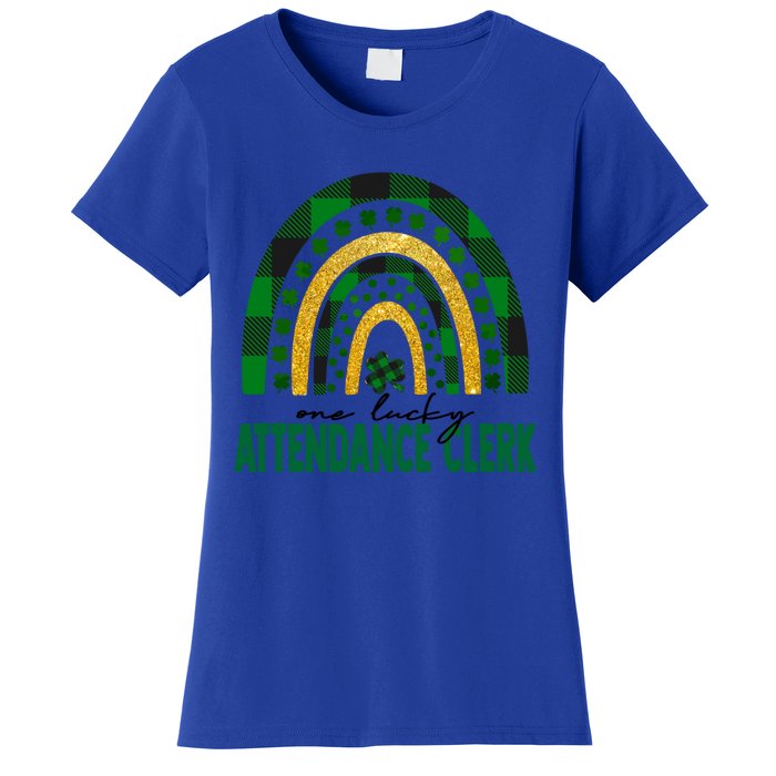 One Lucky Attendance Clerk Rainbow St Patricks Day Gift Women's T-Shirt