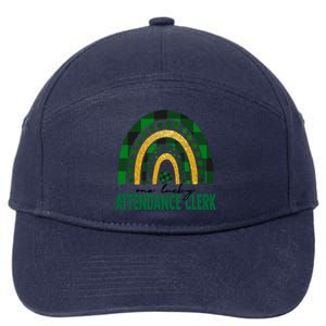 One Lucky Attendance Clerk Rainbow St Patricks Day Gift 7-Panel Snapback Hat