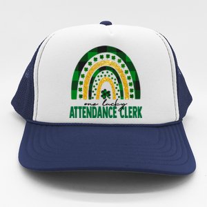 One Lucky Attendance Clerk Rainbow St Patricks Day Gift Trucker Hat