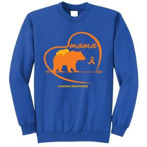 Orange Leukemia Awareness Mom Son Daughter Mama Bear Cancer Great Gift Sweatshirt