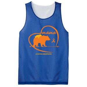 Orange Leukemia Awareness Mom Son Daughter Mama Bear Cancer Great Gift Mesh Reversible Basketball Jersey Tank