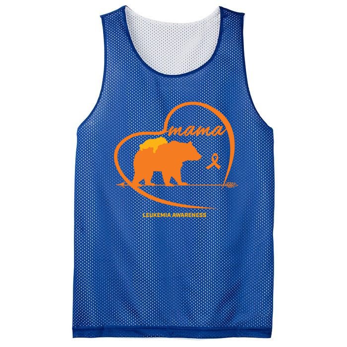 Orange Leukemia Awareness Mom Son Daughter Mama Bear Cancer Great Gift Mesh Reversible Basketball Jersey Tank