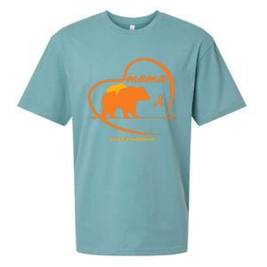 Orange Leukemia Awareness Mom Son Daughter Mama Bear Cancer Great Gift Sueded Cloud Jersey T-Shirt