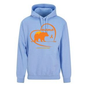 Orange Leukemia Awareness Mom Son Daughter Mama Bear Cancer Great Gift Unisex Surf Hoodie