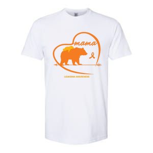 Orange Leukemia Awareness Mom Son Daughter Mama Bear Cancer Great Gift Softstyle CVC T-Shirt