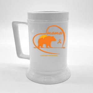 Orange Leukemia Awareness Mom Son Daughter Mama Bear Cancer Great Gift Beer Stein