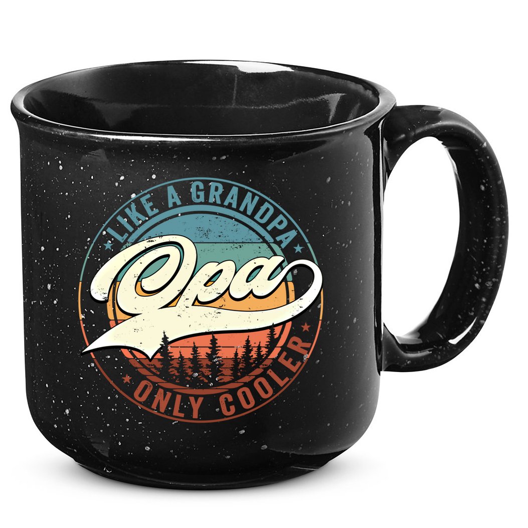 Opa Like A Grandpa Only Cooler Vintage Retro Opa Dad Gift 15oz Campfire Ceramic Mug