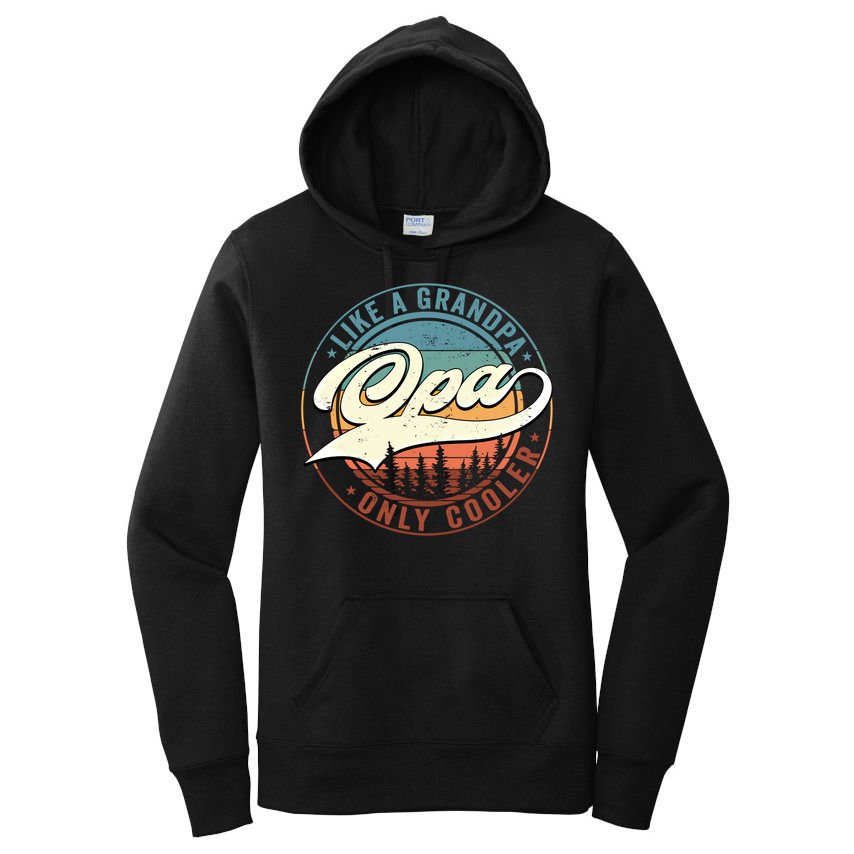Opa Like A Grandpa Only Cooler Vintage Retro Opa Dad Gift Women's Pullover Hoodie
