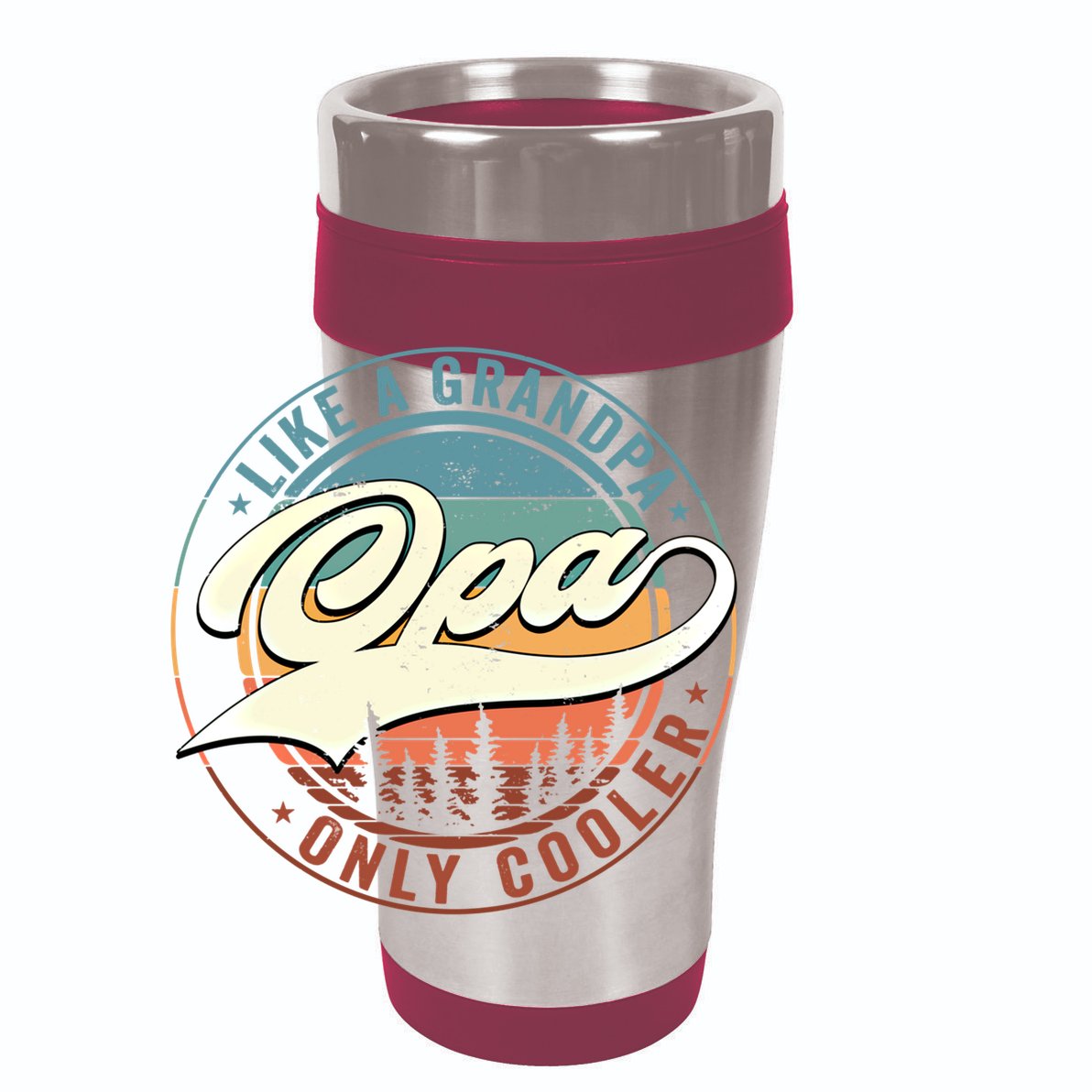 Opa Like A Grandpa Only Cooler Vintage Retro Opa Dad Gift 12oz Stainless Steel Coffee Mug