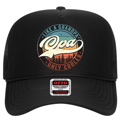 Opa Like A Grandpa Only Cooler Vintage Retro Opa Dad Gift Trucker Hat