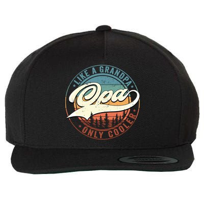 Opa Like A Grandpa Only Cooler Vintage Retro Opa Dad Gift Wool Snapback Cap