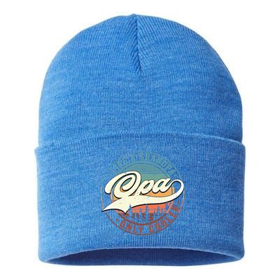 Opa Like A Grandpa Only Cooler Vintage Retro Opa Dad Gift Sustainable Knit Beanie