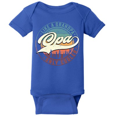 Opa Like A Grandpa Only Cooler Vintage Retro Opa Dad Gift Baby Bodysuit