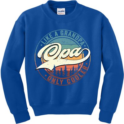 Opa Like A Grandpa Only Cooler Vintage Retro Opa Dad Gift Kids Sweatshirt