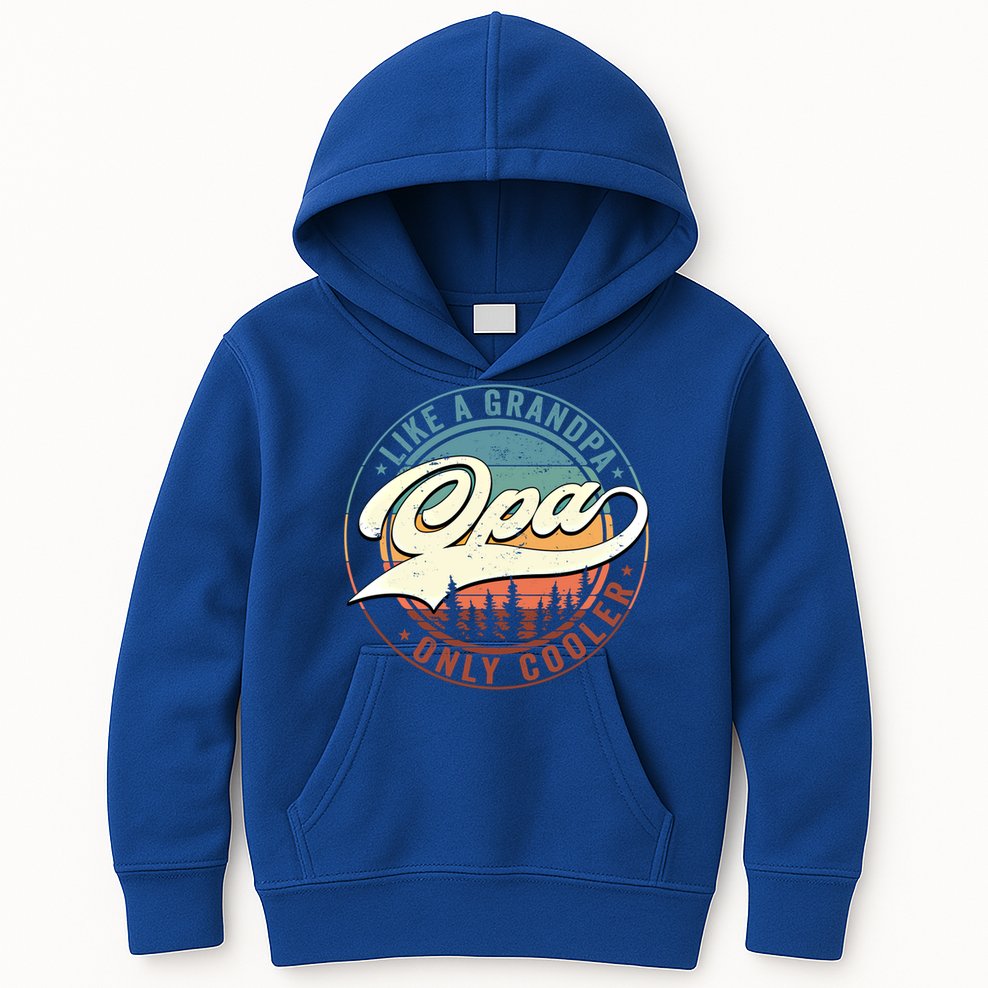 Opa Like A Grandpa Only Cooler Vintage Retro Opa Dad Gift Kids Hoodie