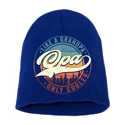 Opa Like A Grandpa Only Cooler Vintage Retro Opa Dad Gift Short Acrylic Beanie