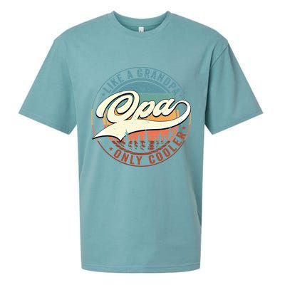 Opa Like A Grandpa Only Cooler Vintage Retro Opa Dad Gift Sueded Cloud Jersey T-Shirt