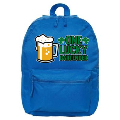 One Lucky Bartender St Patricks Day Irish Green Graphic Gift 16 in Basic Backpack