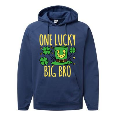 One Lucky Big Bro St Patrick's Day Lucky Big Bro Cute Gift Performance Fleece Hoodie