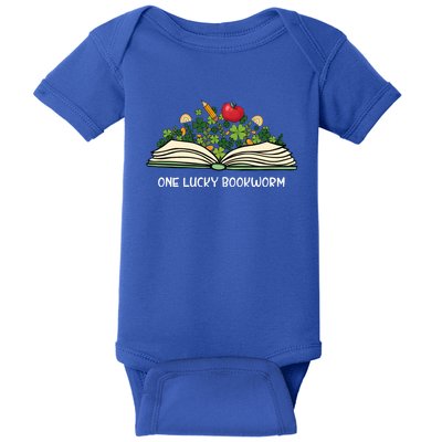 One Lucky Bookworm St Patricks Day Reader Bibliophile Irish Cute Gift Baby Bodysuit