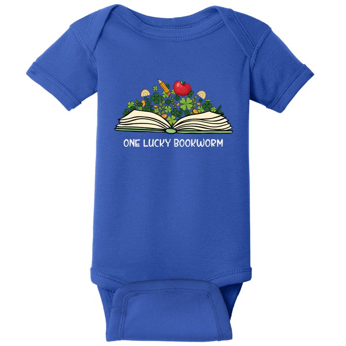 One Lucky Bookworm St Patricks Day Reader Bibliophile Irish Cute Gift Baby Bodysuit