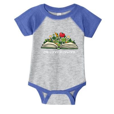 One Lucky Bookworm St Patricks Day Reader Bibliophile Irish Cute Gift Infant Baby Jersey Bodysuit