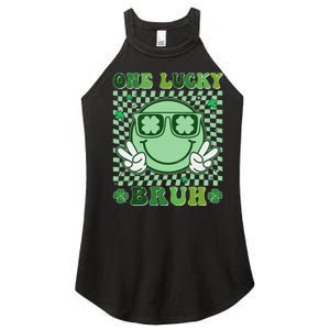 One Lucky Bruh Funny St PatrickS Day Shamrock Leprechaun Women's Perfect Tri Rocker Tank