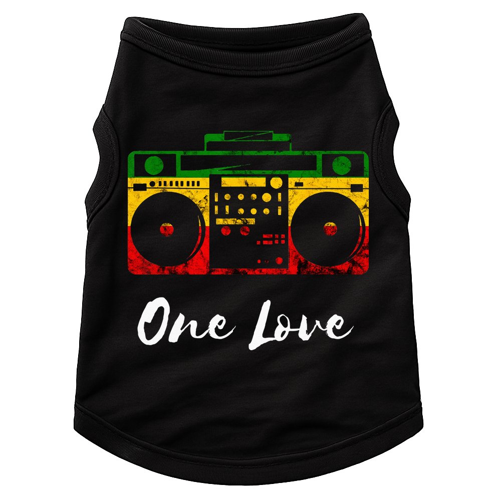 One Love Boombox Musicbox Rasta Reggae Music Rastafari Roots Doggie Tank