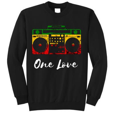 One Love Boombox Musicbox Rasta Reggae Music Rastafari Roots Sweatshirt