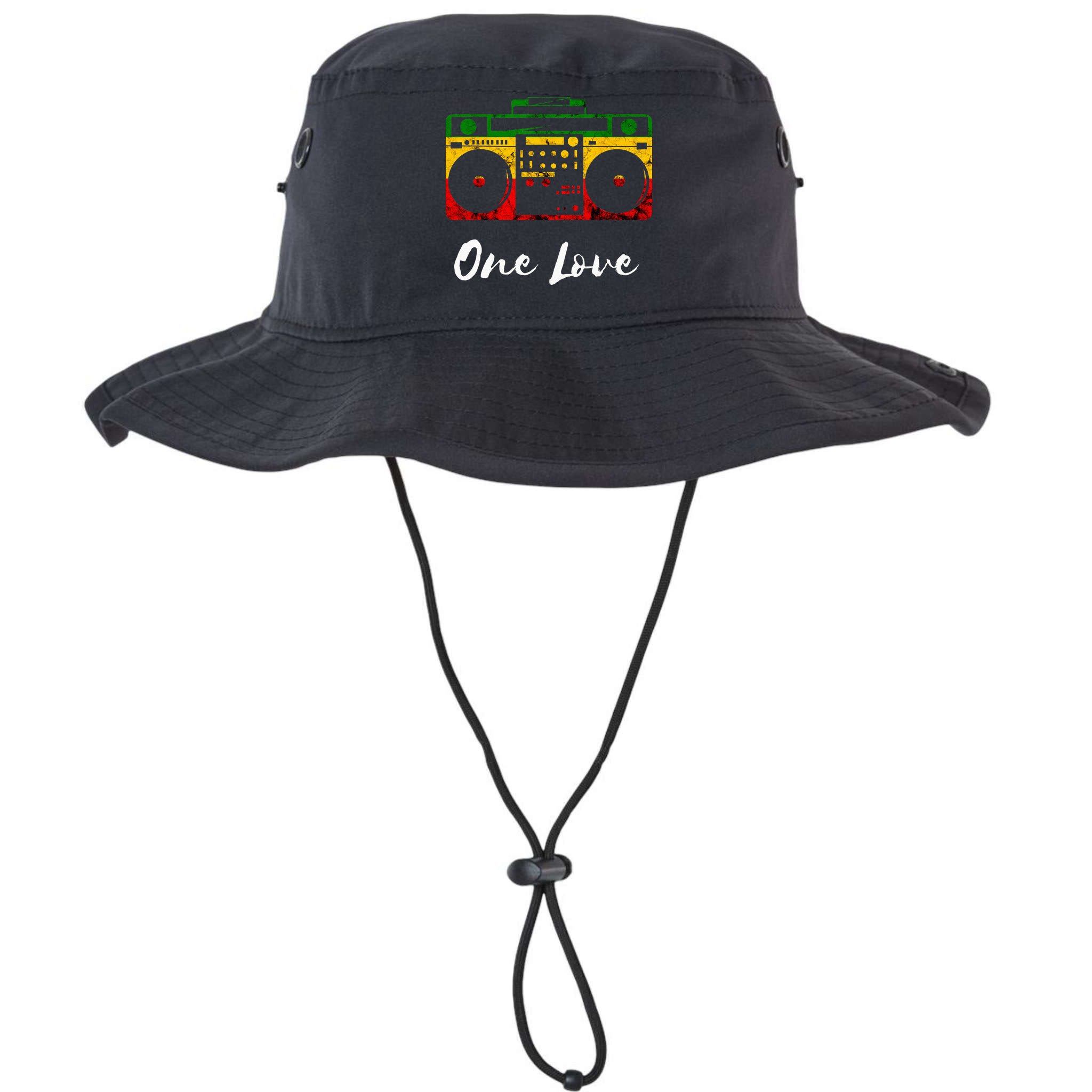 One Love Boombox Musicbox Rasta Reggae Music Rastafari Roots Bucket Hat