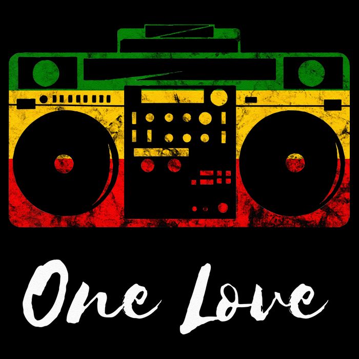 One Love Boombox Musicbox Rasta Reggae Music Rastafari Roots Bucket Hat
