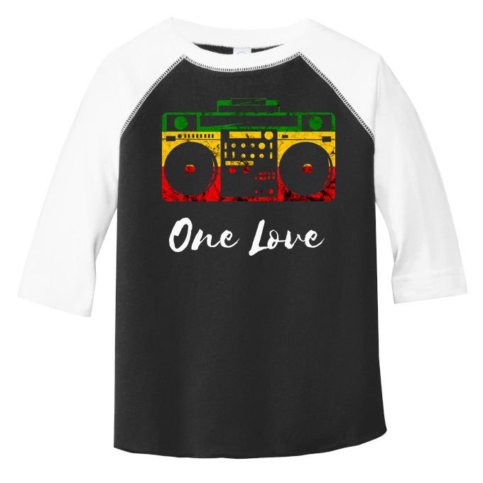 One Love Boombox Musicbox Rasta Reggae Music Rastafari Roots Toddler Fine Jersey T-Shirt
