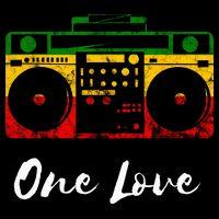 One Love Boombox Musicbox Rasta Reggae Music Rastafari Roots Women's V-Neck T-Shirt