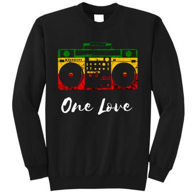 One Love Boombox Musicbox Rasta Reggae Music Rastafari Roots Sweatshirt