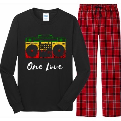 One Love Boombox Musicbox Rasta Reggae Music Rastafari Roots Long Sleeve Pajama Set