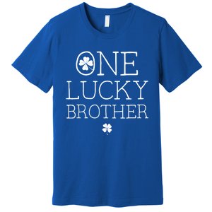 One Lucky Brother St Patricks Day Bro Matching Family Gift Premium T-Shirt