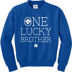 One Lucky Brother St Patricks Day Bro Matching Family Gift Kids Sweatshirt