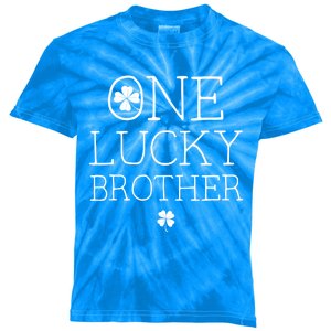 One Lucky Brother St Patricks Day Bro Matching Family Gift Kids Tie-Dye T-Shirt